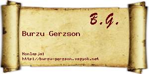 Burzu Gerzson névjegykártya